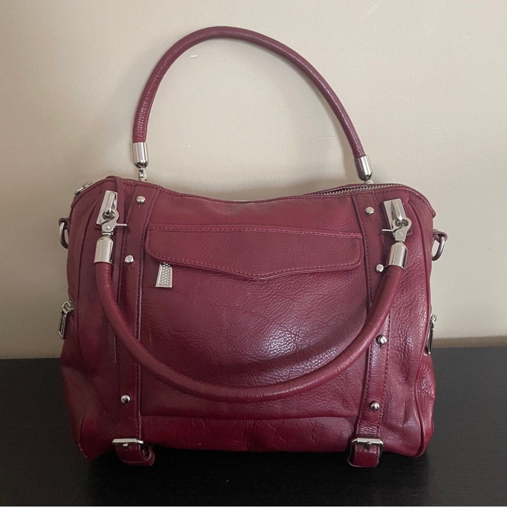 Rebecca Minkoff Leather Wine Cupid Handbag Purse